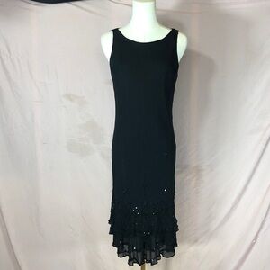 100% Silk Sleeveless Tiered Hem Homecoming Prom Dress Size 8 Medium